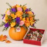 CALABAZA FLORAL + FRESAS ACHOCOLATADAS